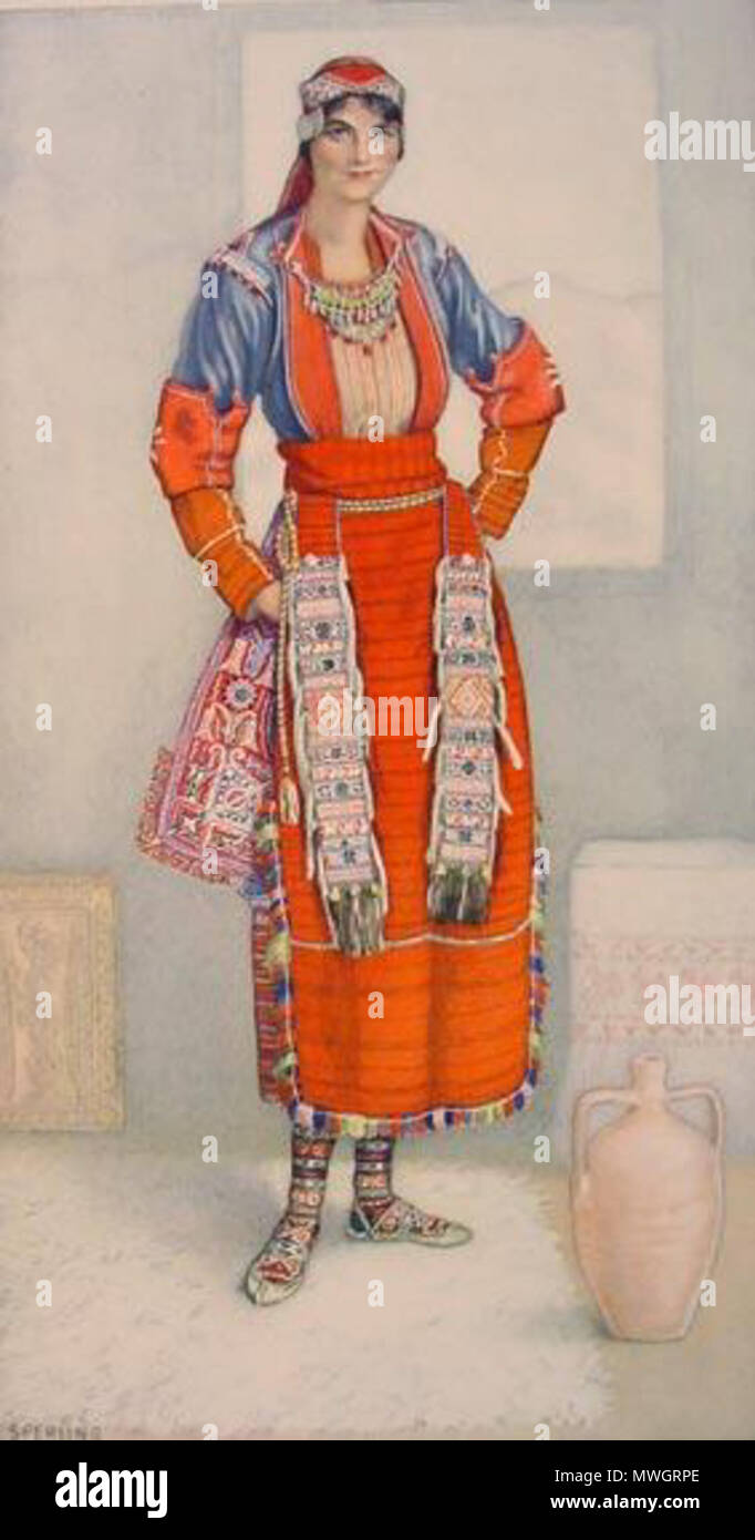 . English Greek Macedonian Peasant Woman's Dress (Macedonia, Baltza