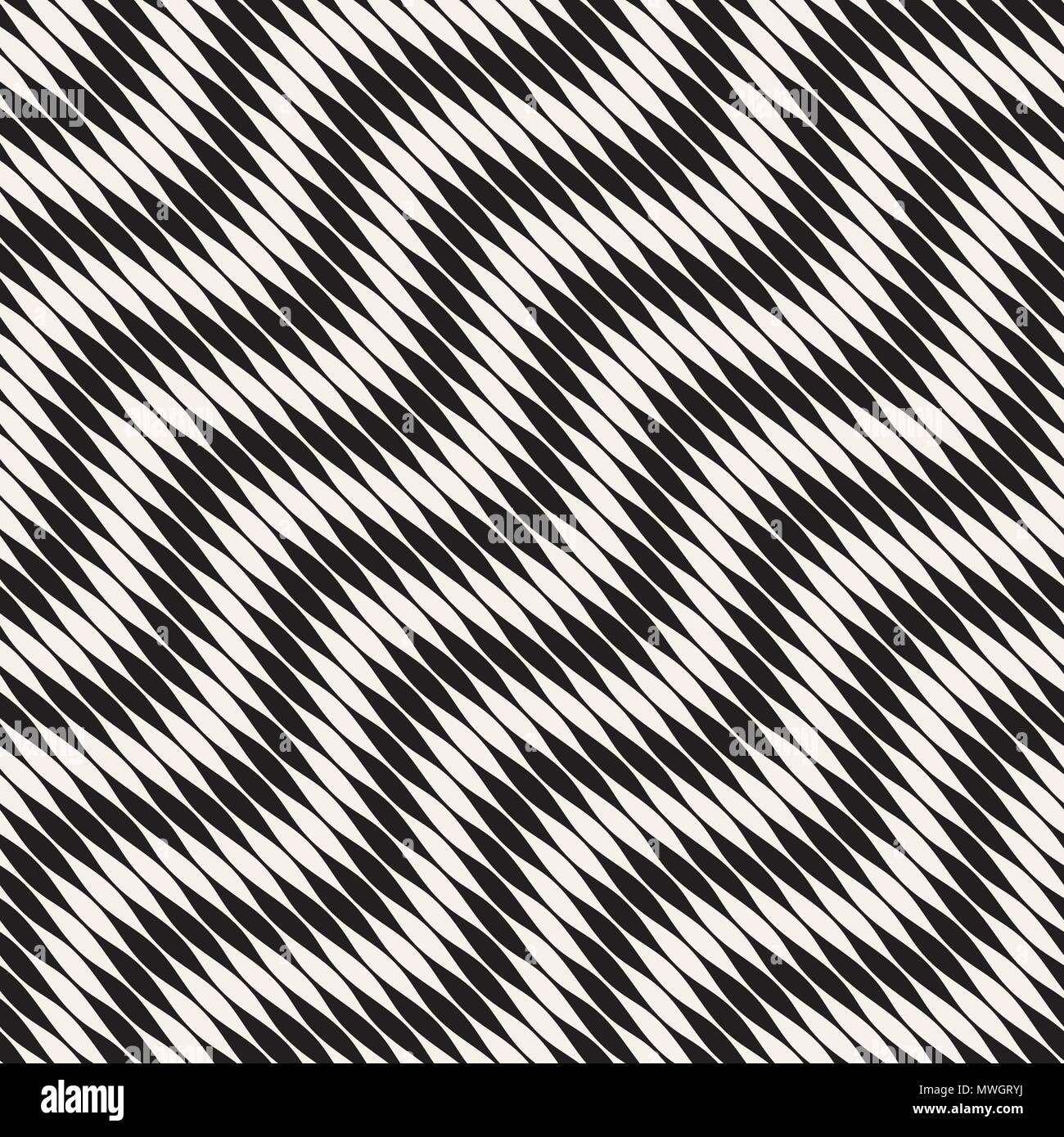Wavy stripes vector seamless pattern. Retro wavy engraving texture. Geometric zigzag lines design. Stock Vector