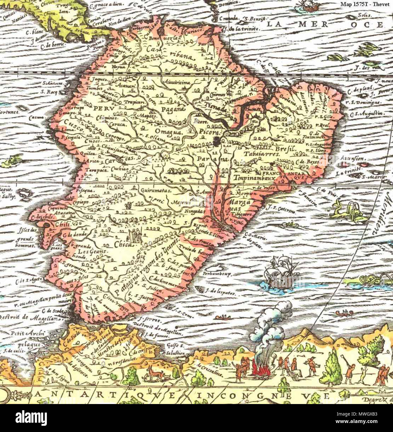 394 Map of South america 1575 Stock Photo - Alamy
