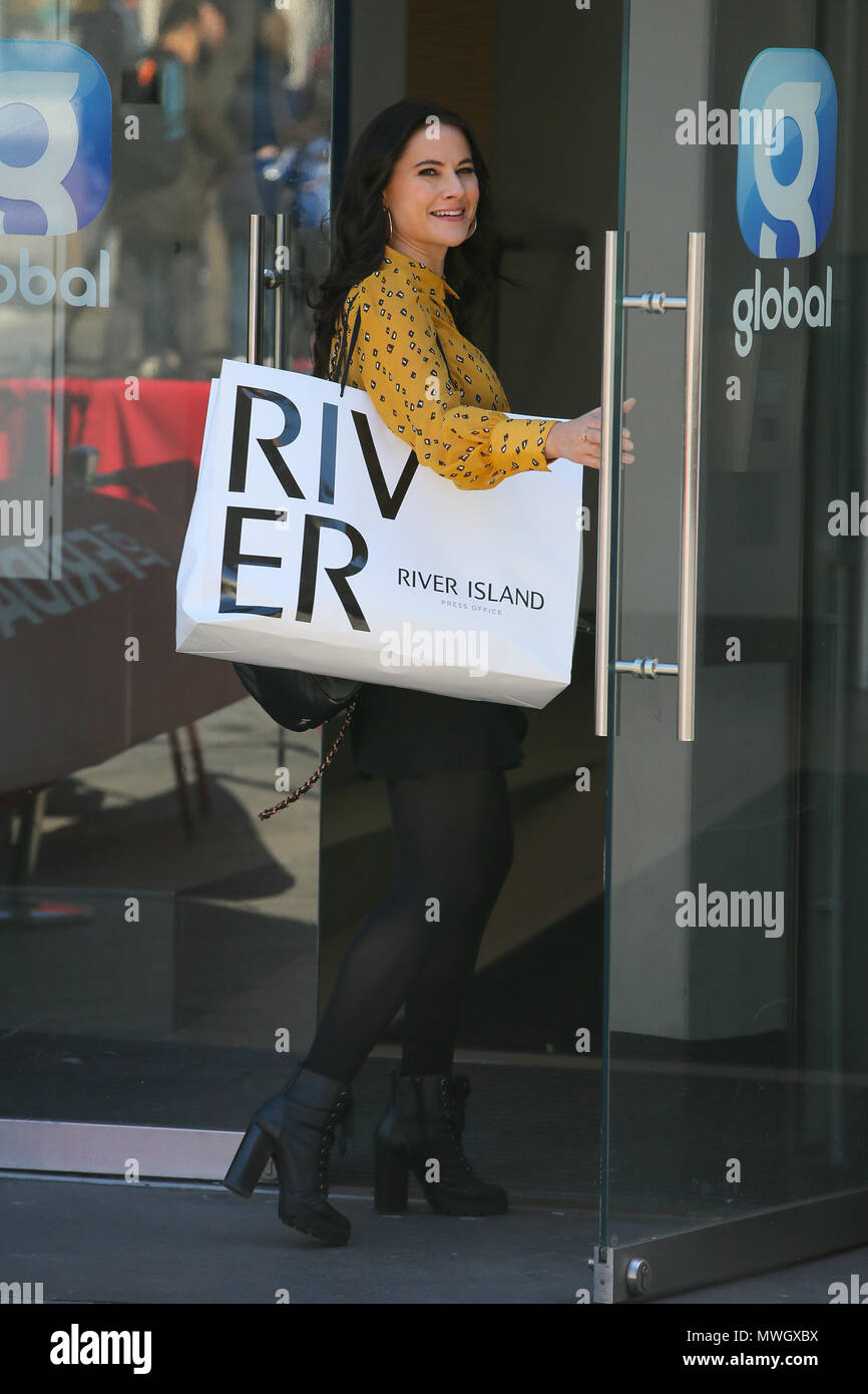 Heart Radio Presenter Kat Shoob seen outside Global Radio Studios with