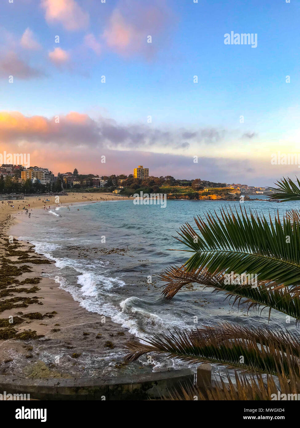 Coogee Beach in golden hour Stock Photo