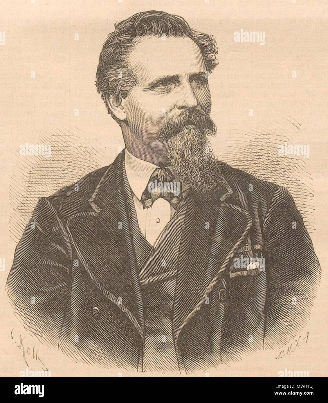 . Matthias Schmid. In: Illustriertes Unterhaltungs-Blatt: wöchentliche Beilage zum Darmstädter Tagblatt. Darmstadt, 1891 . 1891. Unknown 407 Matthias Schmid Stock Photo