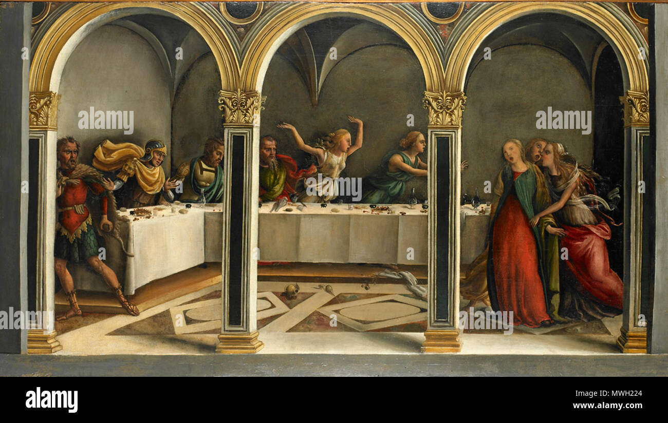 409 Mazziere, Donnino di Domenico del sowie Mazziere, Agnolo di Domenico del — Lucretia kündigt ihren Selbstmord an — 1505 1510 Stock Photo