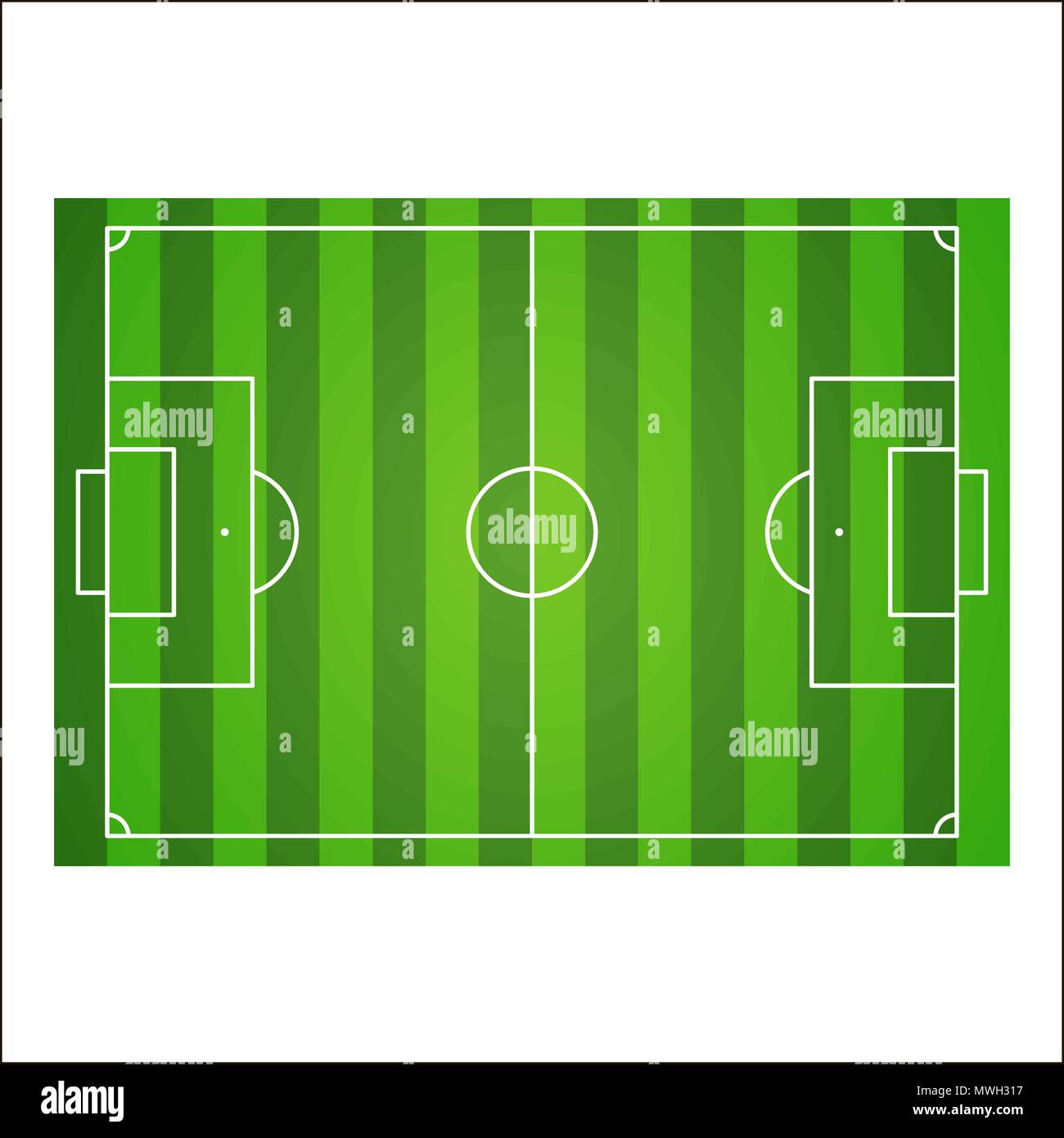 Football field or soccer pitch background. Vector illustration Stock Vector