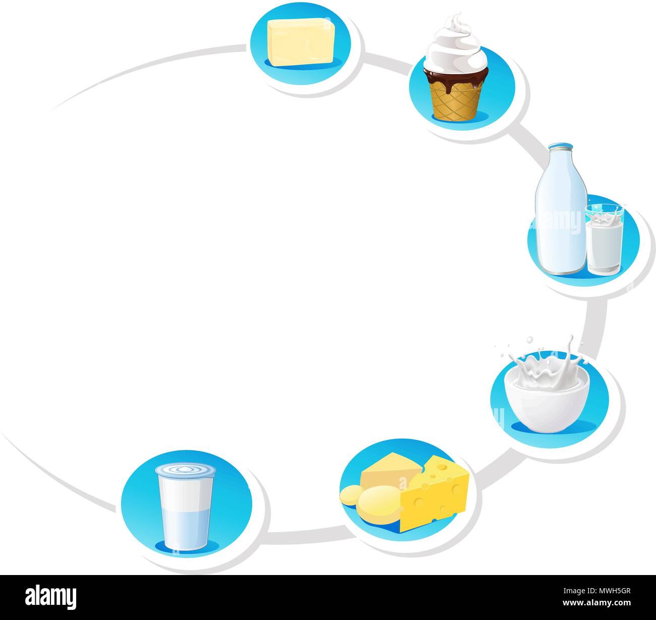 design frame with dairy products - vector illustration isolated on ...