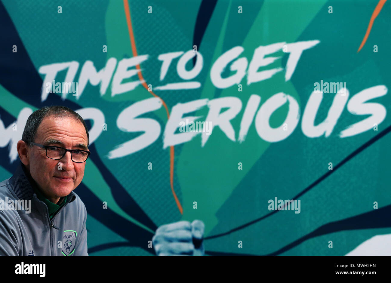 Republic of Ireland manager Martin O'Neill during the press conference at the FAI National Training Centre, Abbotstown, Ireland. Stock Photo