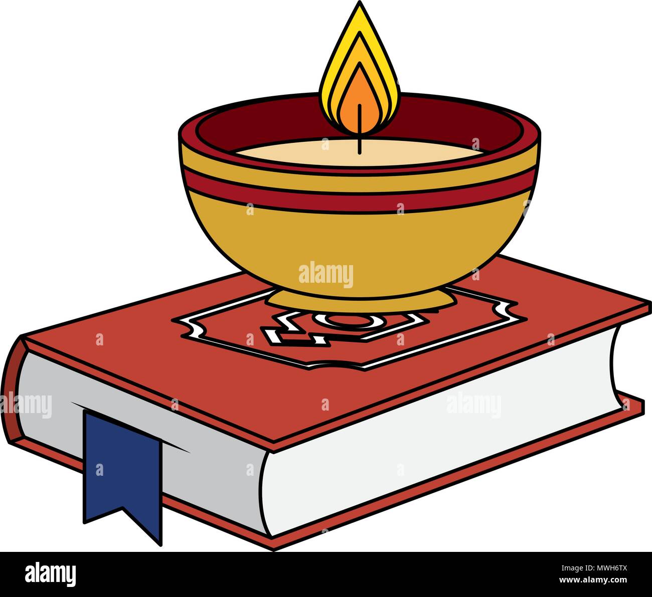 sacred book with candles religious icon Stock Vector Image & Art Alamy