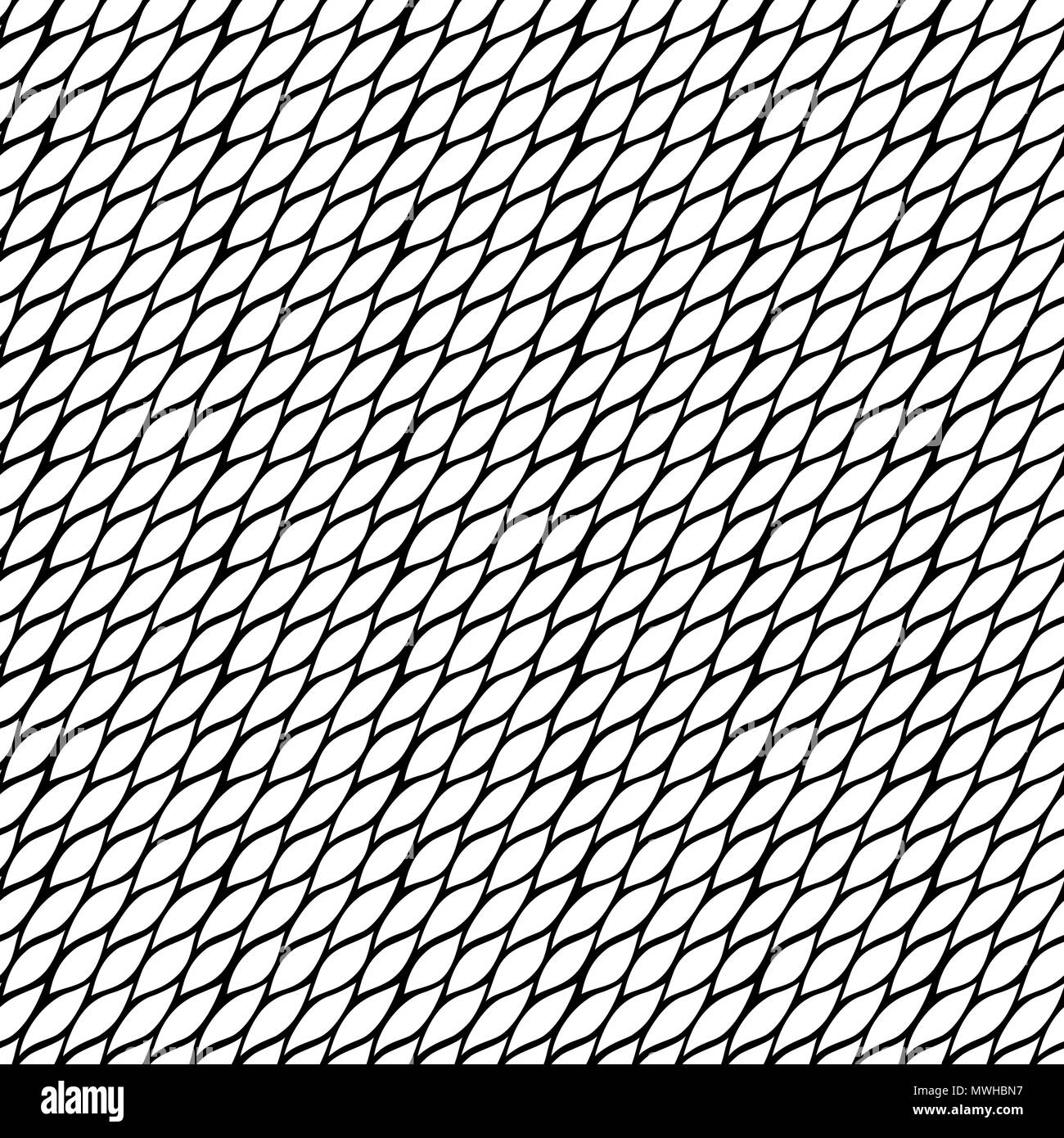 Seamless vector pattern with wavy interwoven lines black color on the ...