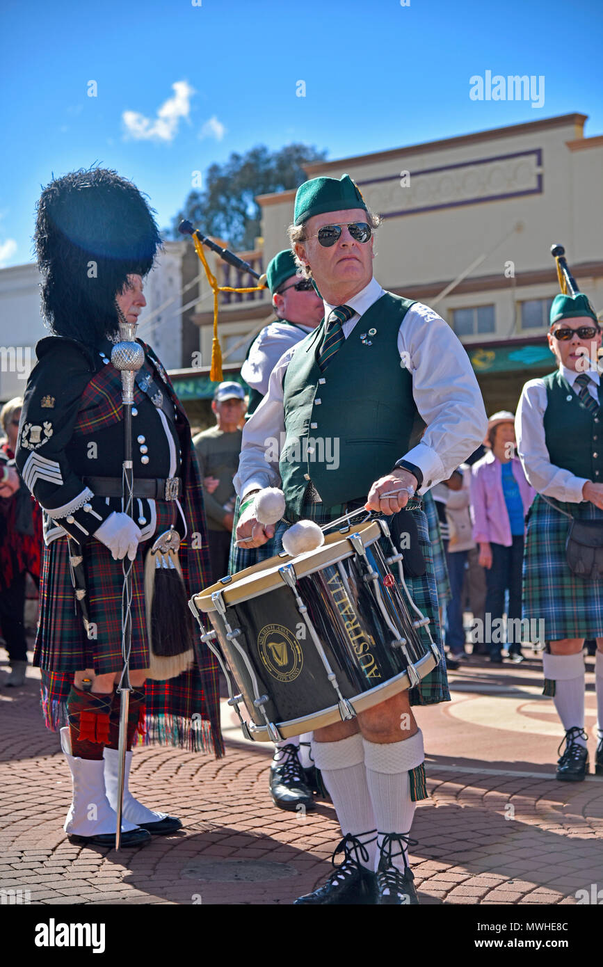 The Festival in Glen Innes in New England in northern New South Wales, NSW, with pipe and drum bands celtic dancers Stock Photo - Alamy
