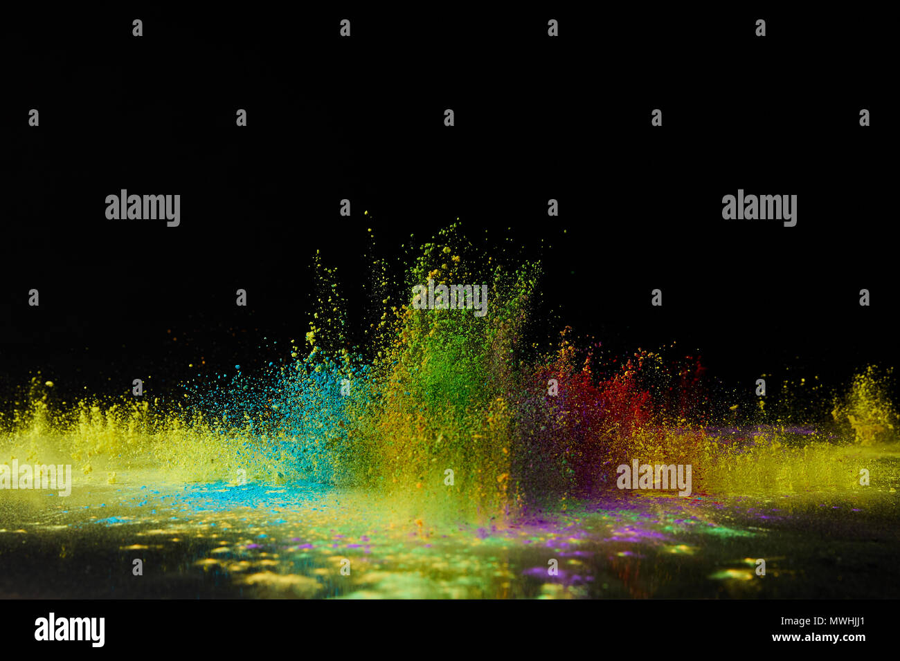 Orange blue powder explosion hi-res stock photography and images - Alamy