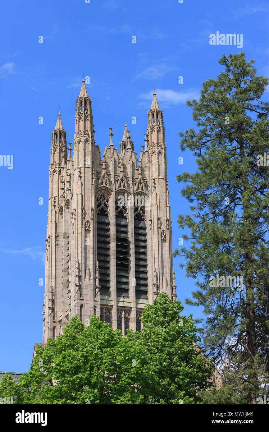 The top part of the cathedral at St. Johns Church in Spokane, Washington. Stock Photo