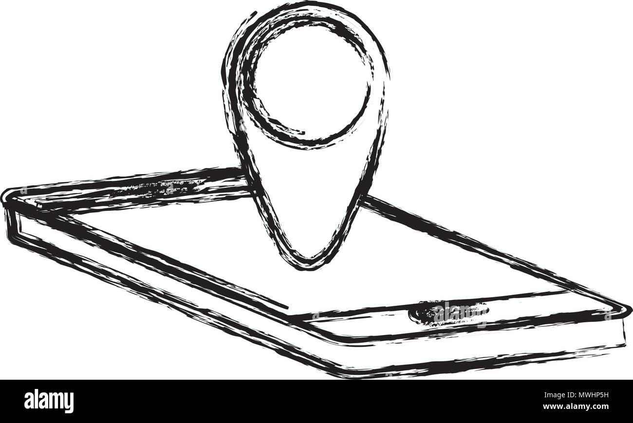 smartphone device with gps pin Stock Vector Image & Art - Alamy