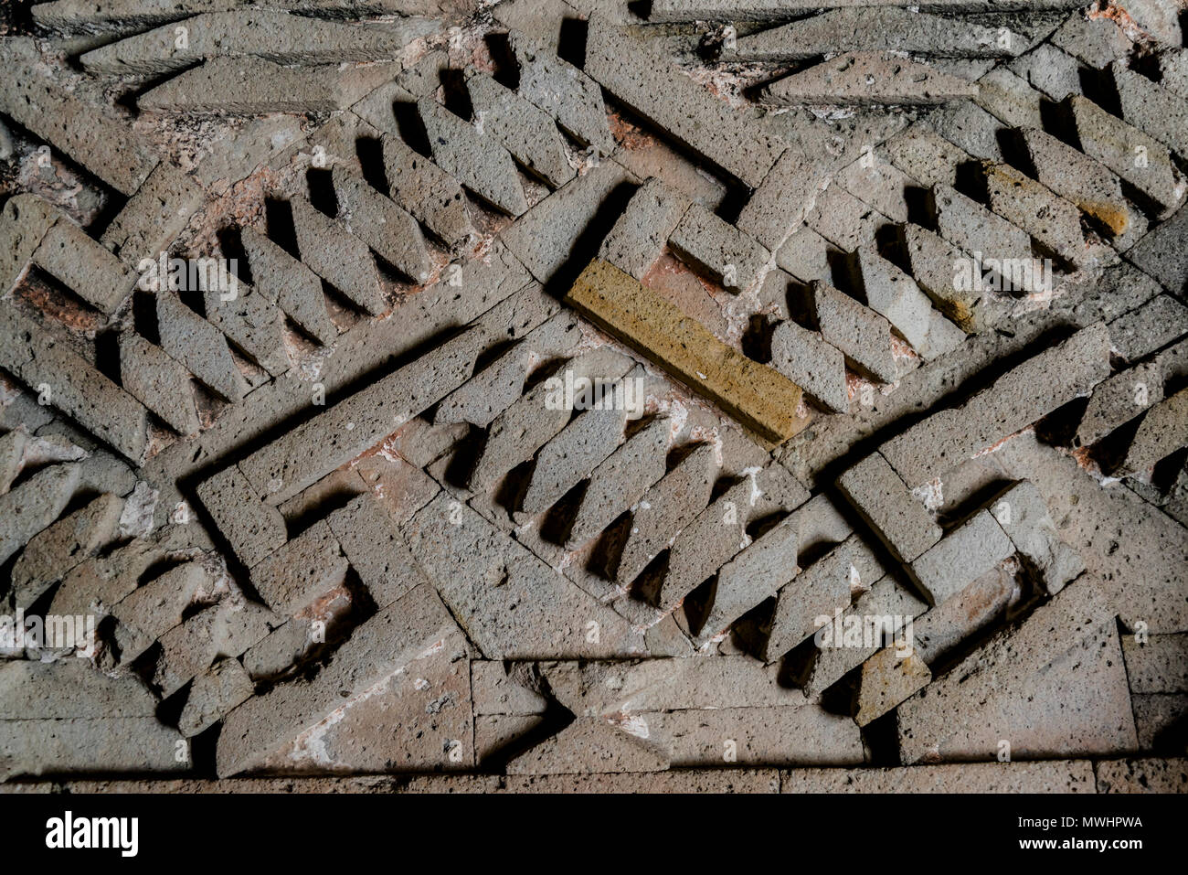 Mitla, pre-columbian archeological site of the Zapotec culture. Close ...