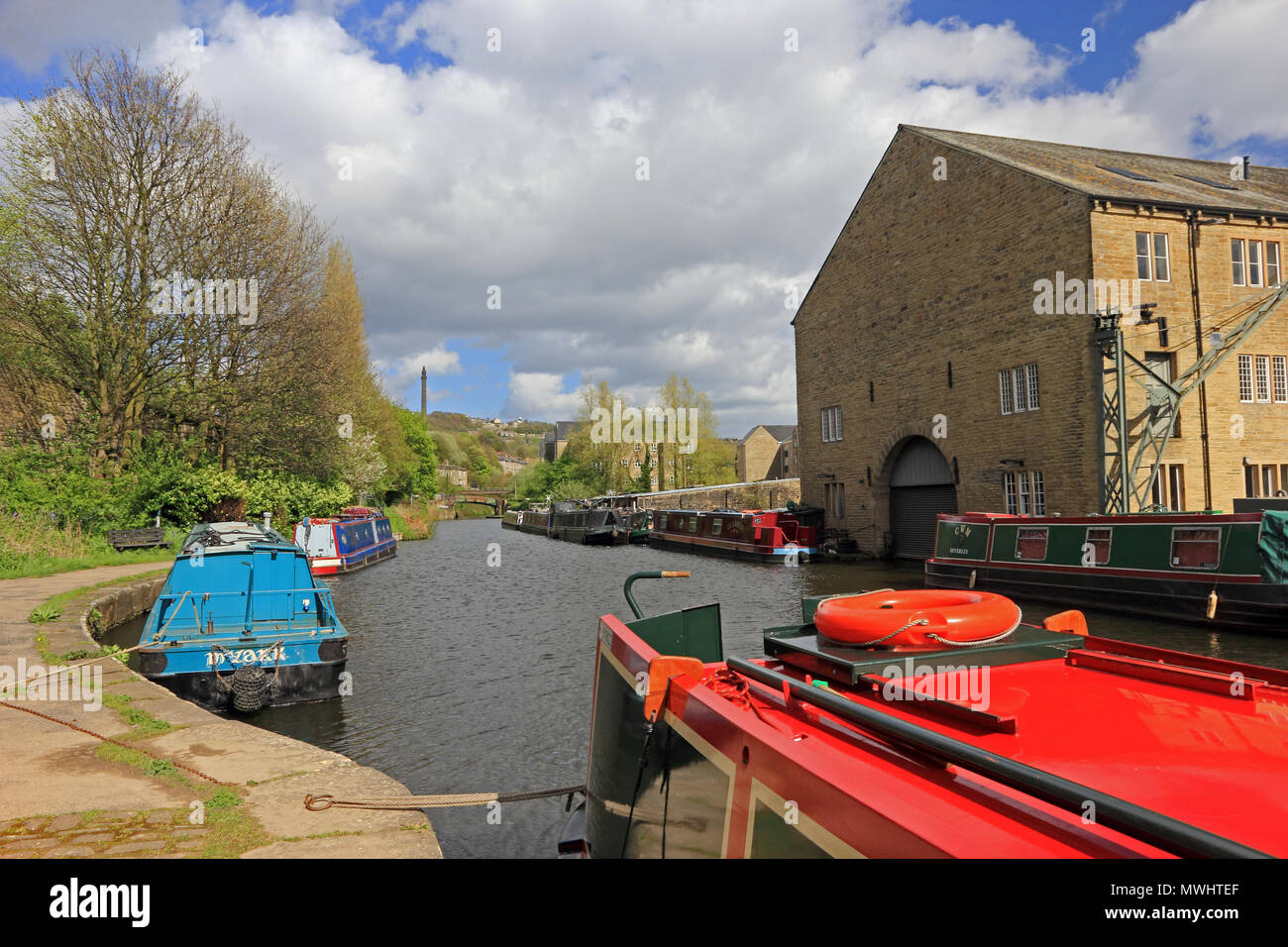 Canal basin, Rochdale Canal, Sowerby Bridge Stock Photo