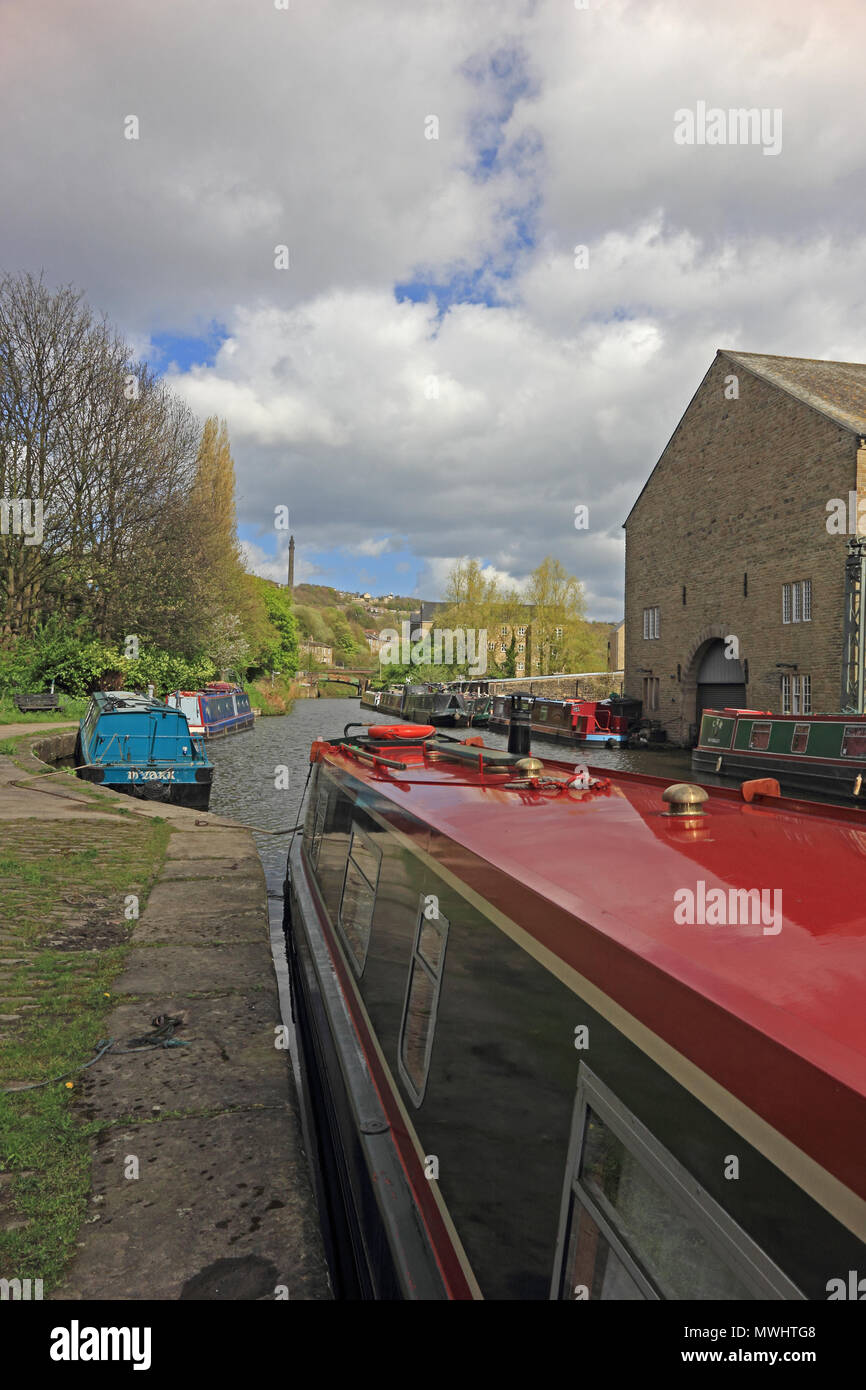 Canal basin, Rochdale Canal, Sowerby Bridge Stock Photo