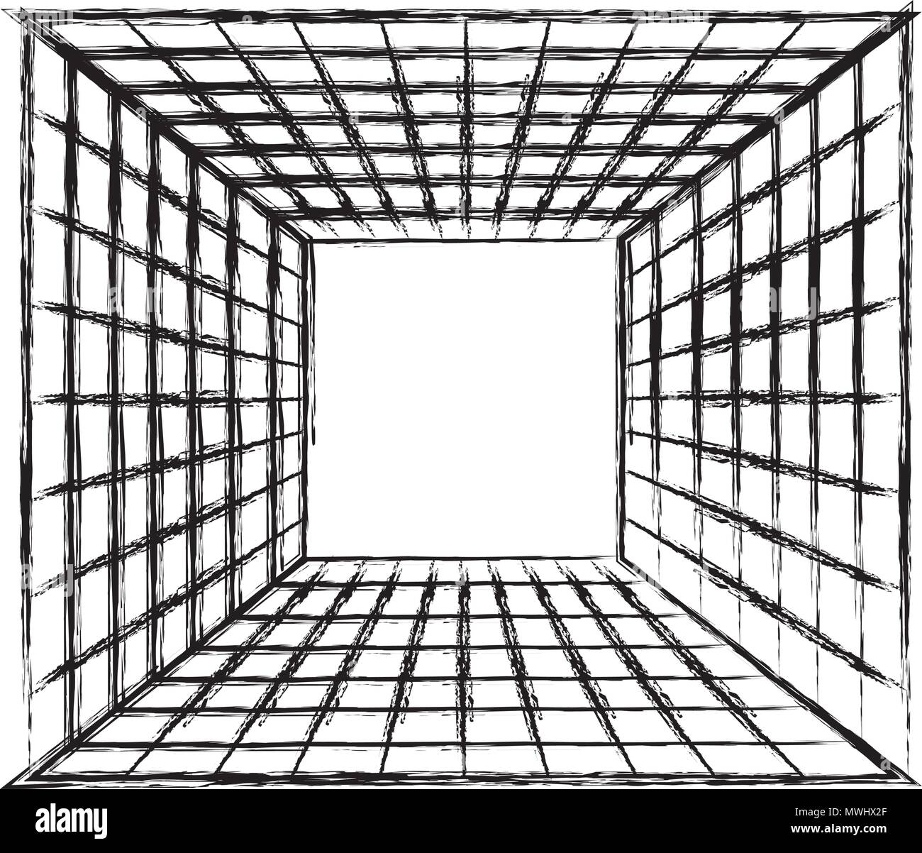 tunnel cube virtual reality Stock Vector