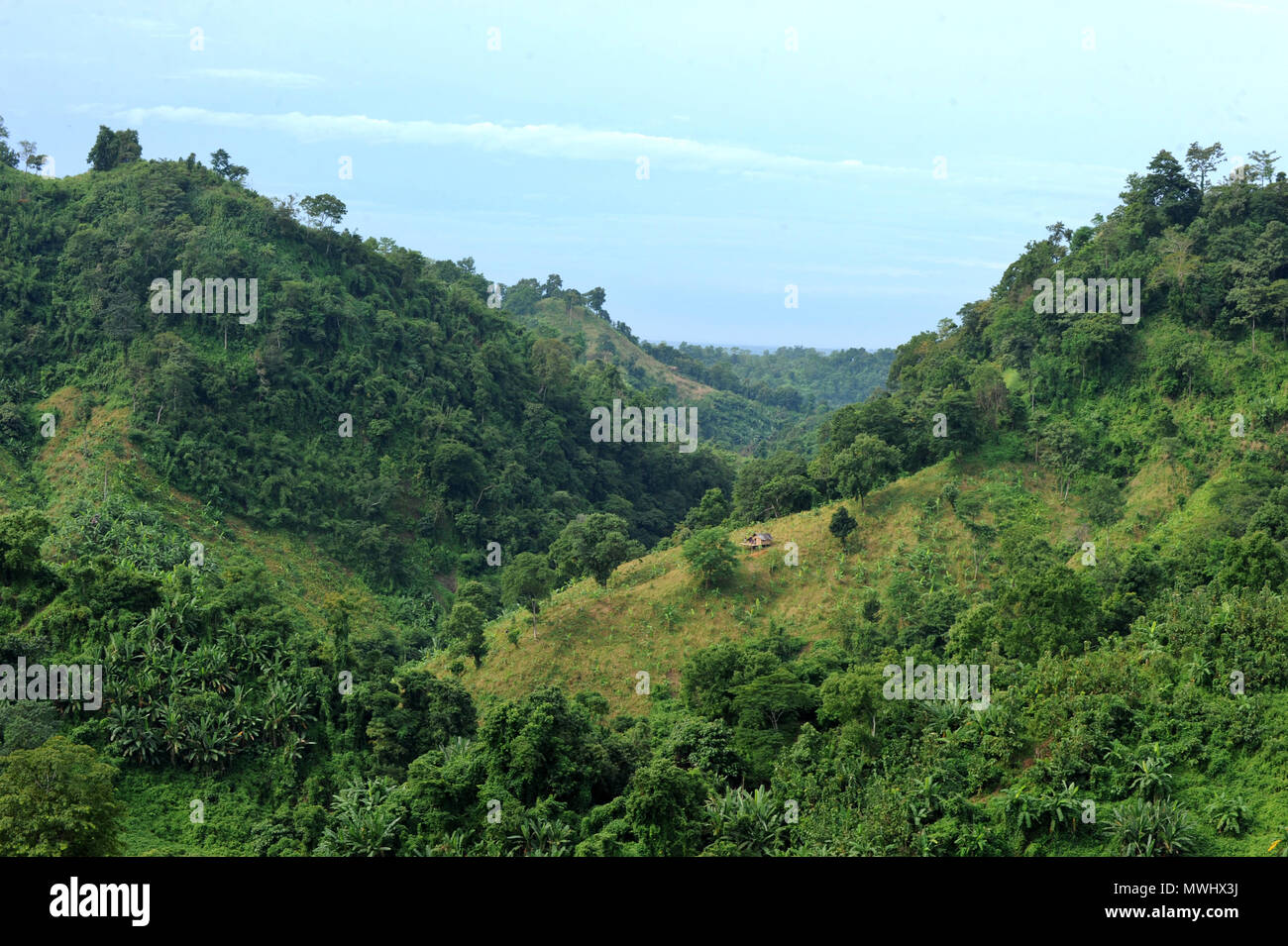 Khagrachari, Bangladesh - October 17, 2011: The Landscape view of Khagrachari is regarded as one of the most attractive travel destinations in Banglad Stock Photo