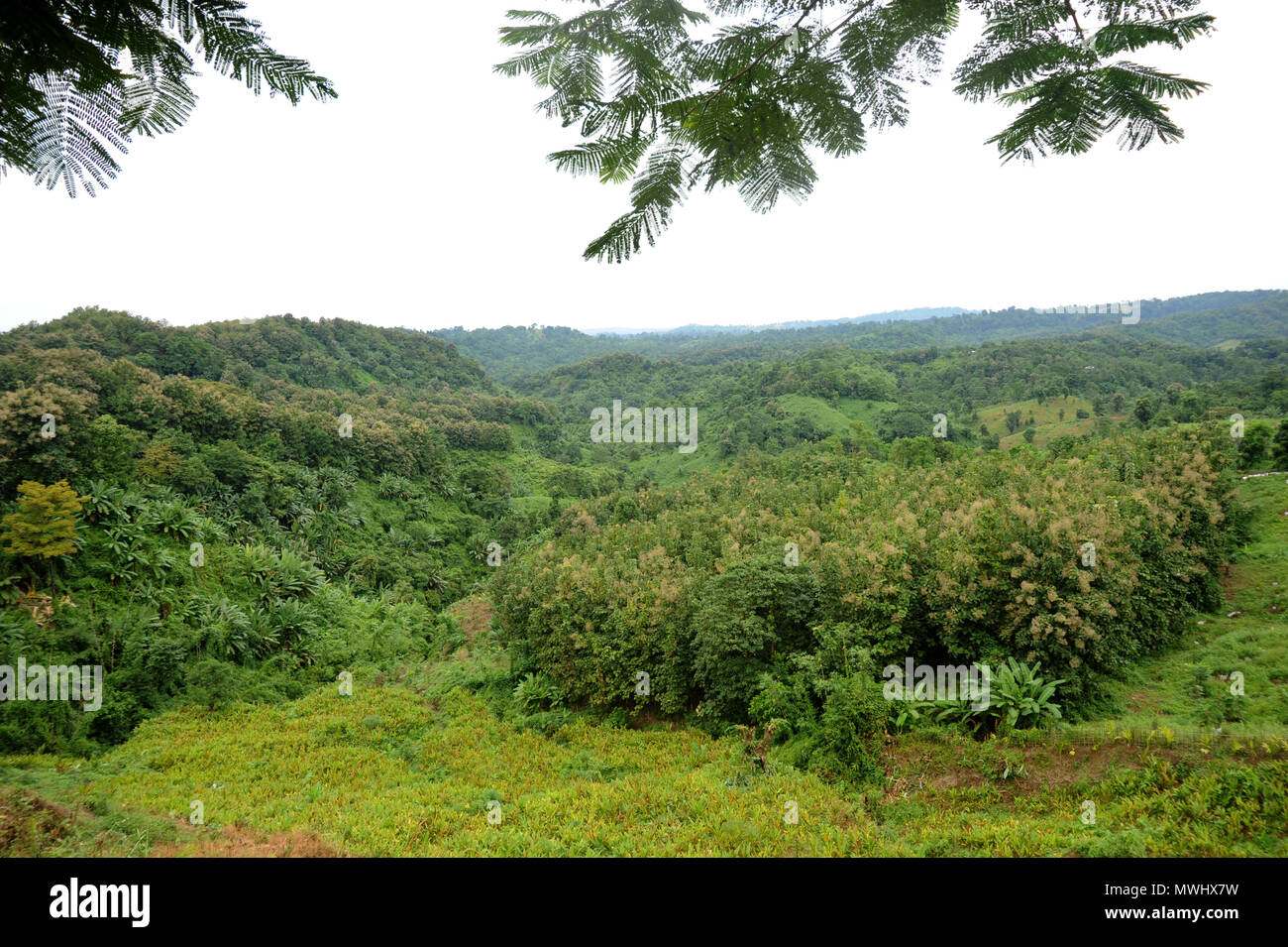 Khagrachari, Bangladesh - October 17, 2011: The Landscape view of Khagrachari is regarded as one of the most attractive travel destinations in Banglad Stock Photo