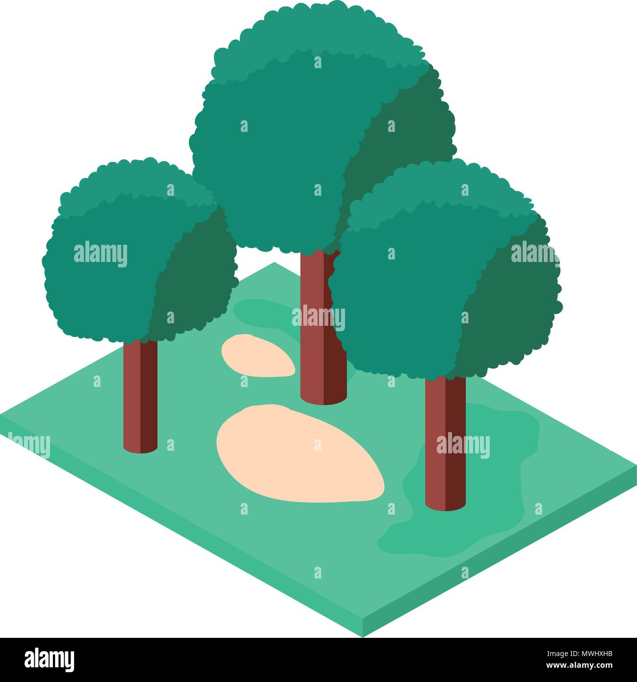 trees plants in the park scene isometric Stock Vector Image & Art - Alamy