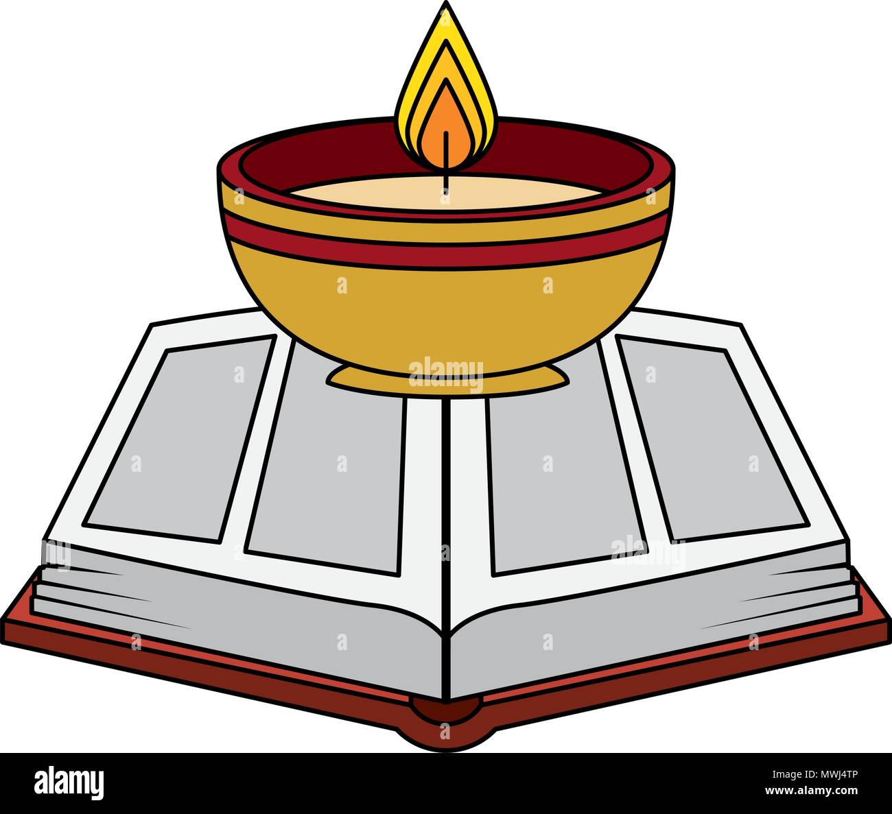 sacred book with candles religious icon Stock Vector Image & Art Alamy