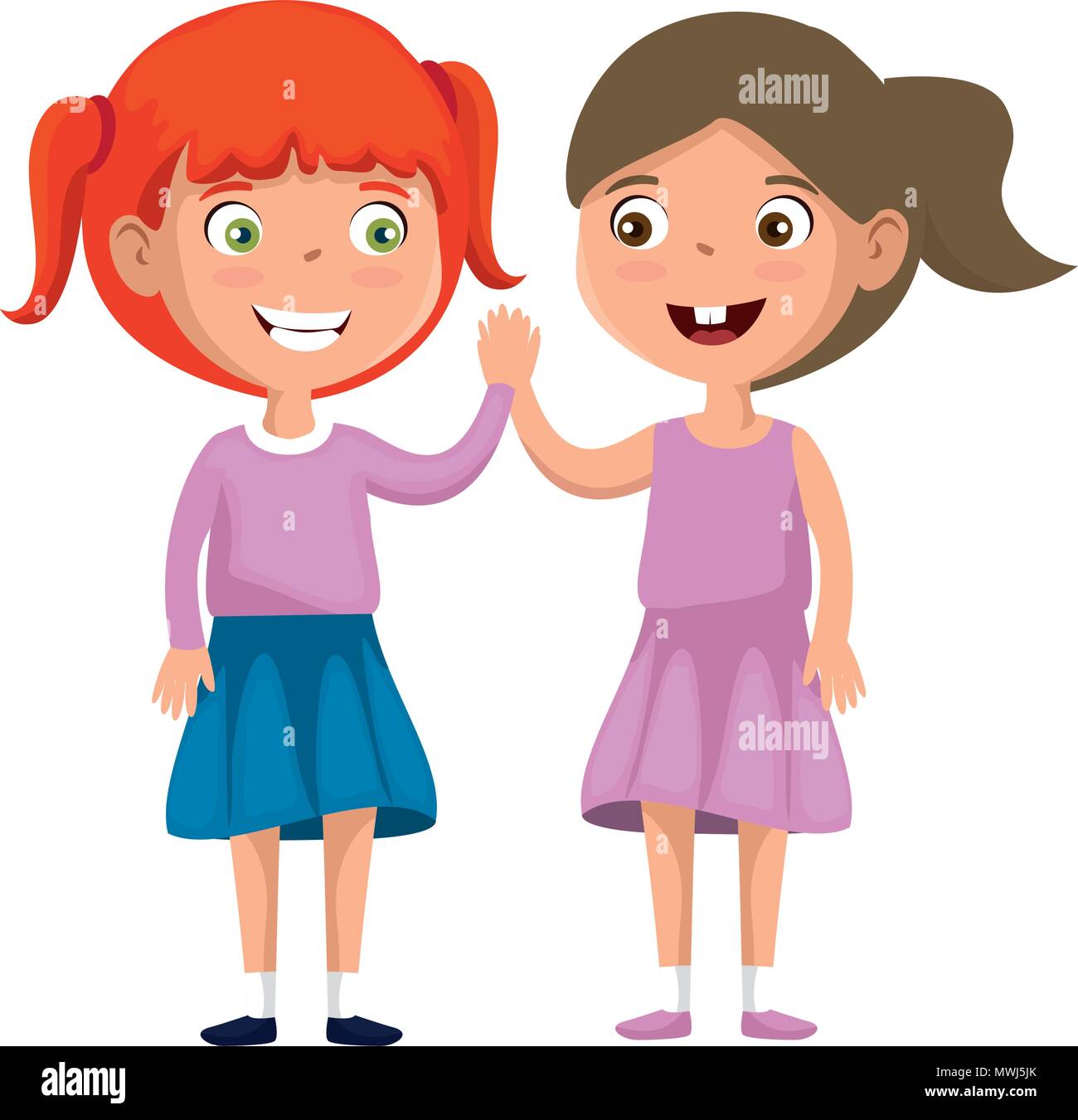 Download little girls friends characters Stock Vector Art ...