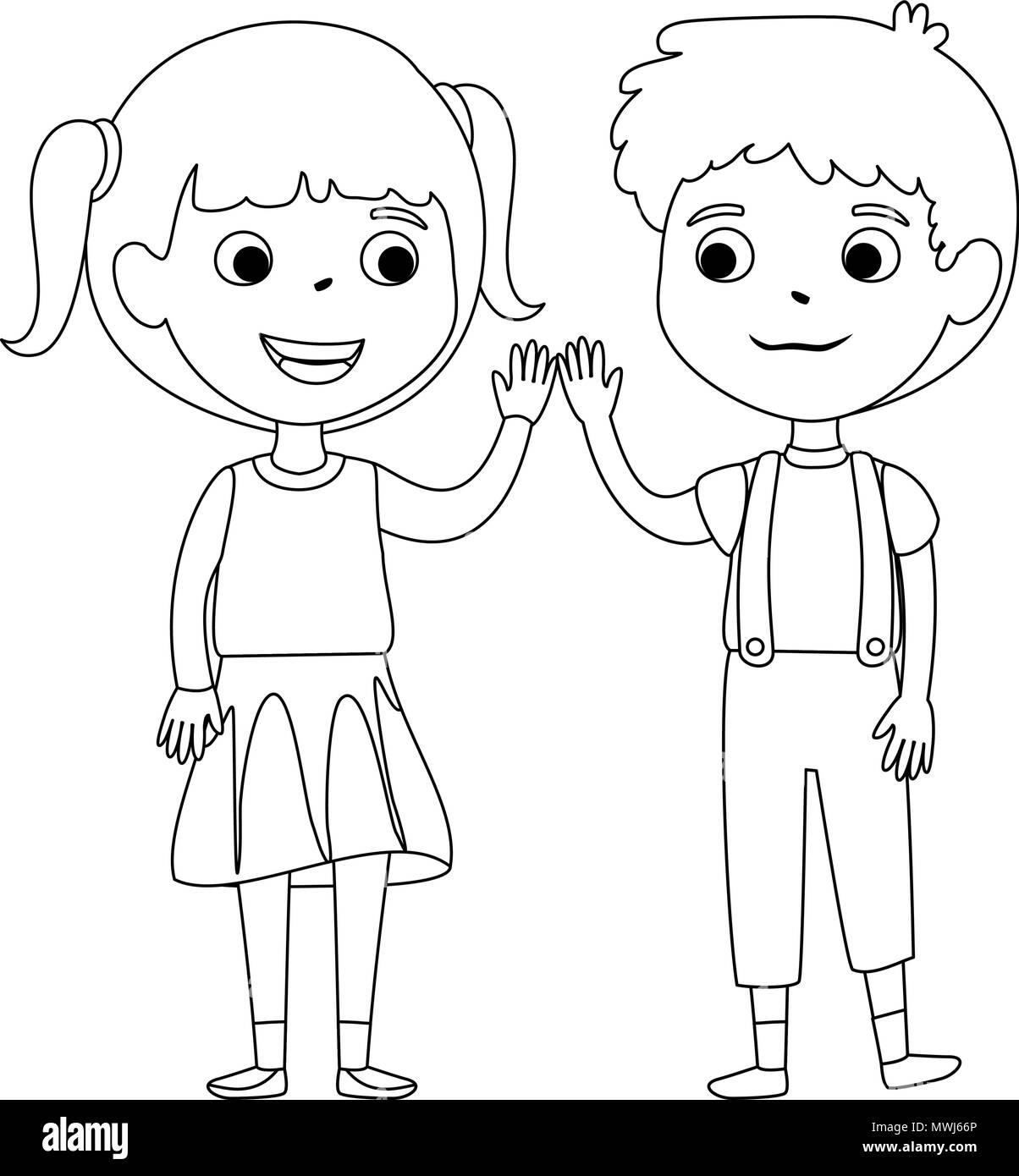 little kids couple characters Stock Vector Image & Art - Alamy