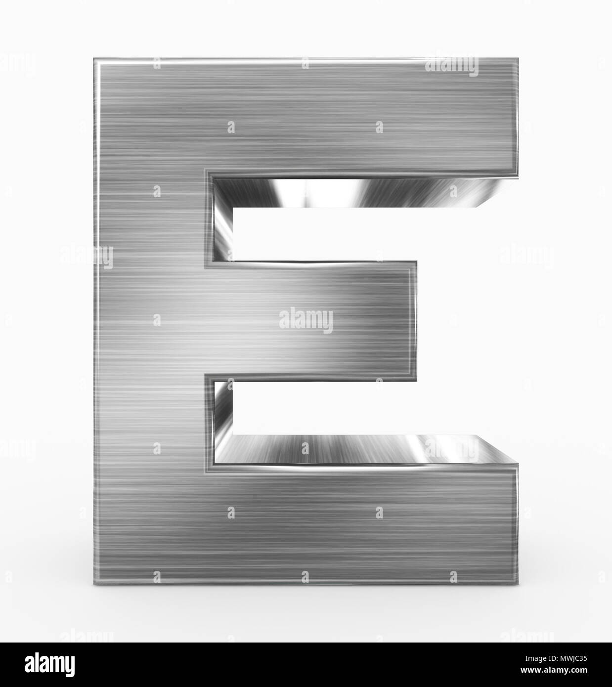 letter E 3d cubic metal isolated on white - 3d rendering Stock Photo ...