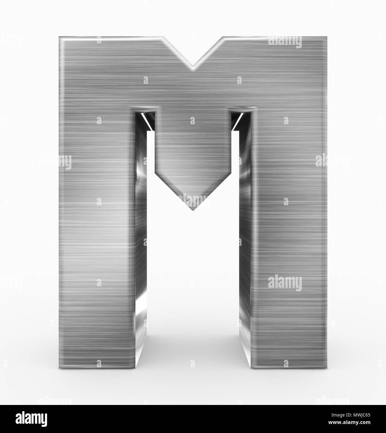 letter M 3d cubic metal isolated on white - 3d rendering Stock Photo ...