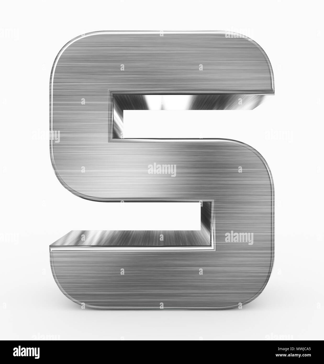 letter S 3d cubic rounded metal isolated on white - 3d rendering Stock ...