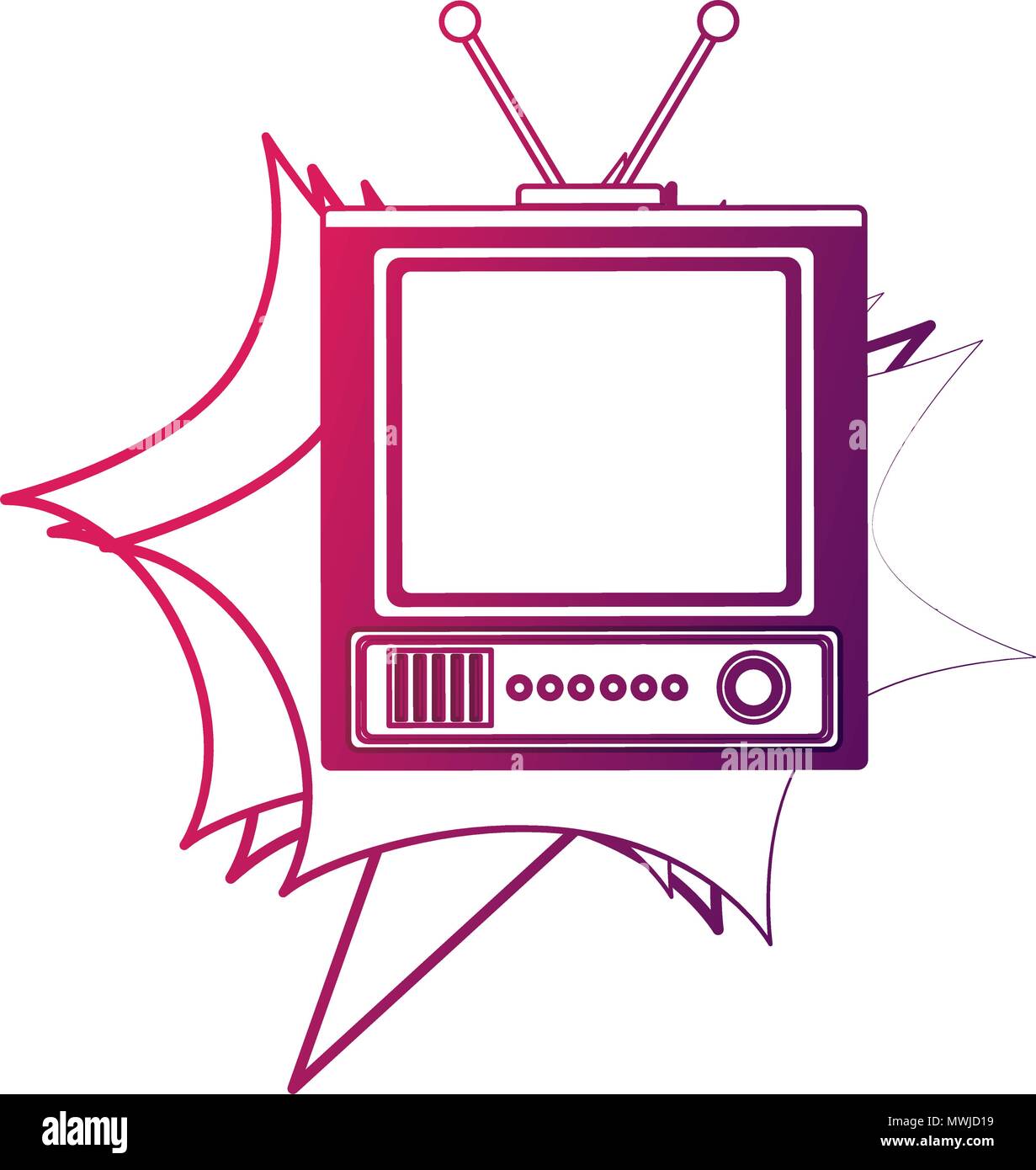 television device retro vintage style vector illustration neon design ...
