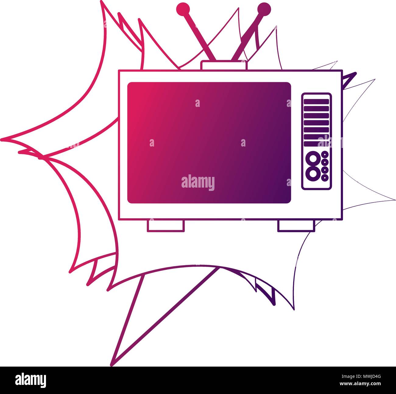 television device retro vintage style vector illustration neon design ...