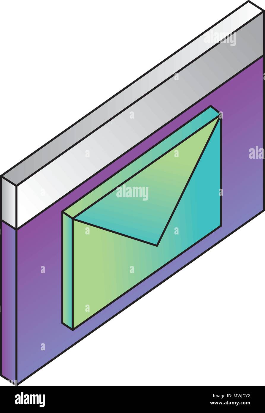 webpage template with envelope isometric vector illustration design ...