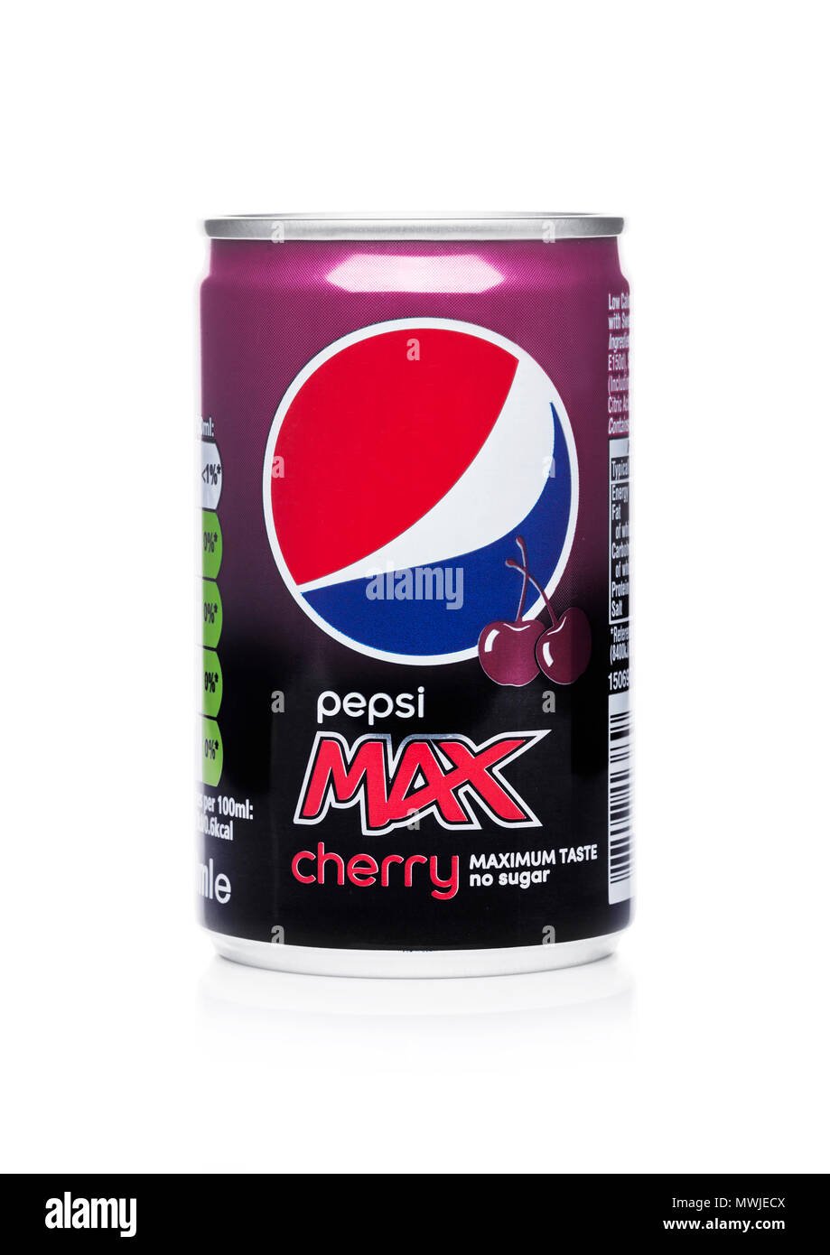 LONDON, UK - JUNE 01, 2018: Aluminium mini can of Pepsi Cola Cherry soft  drink on white background.American multinational food and beverage company  Stock Photo - Alamy