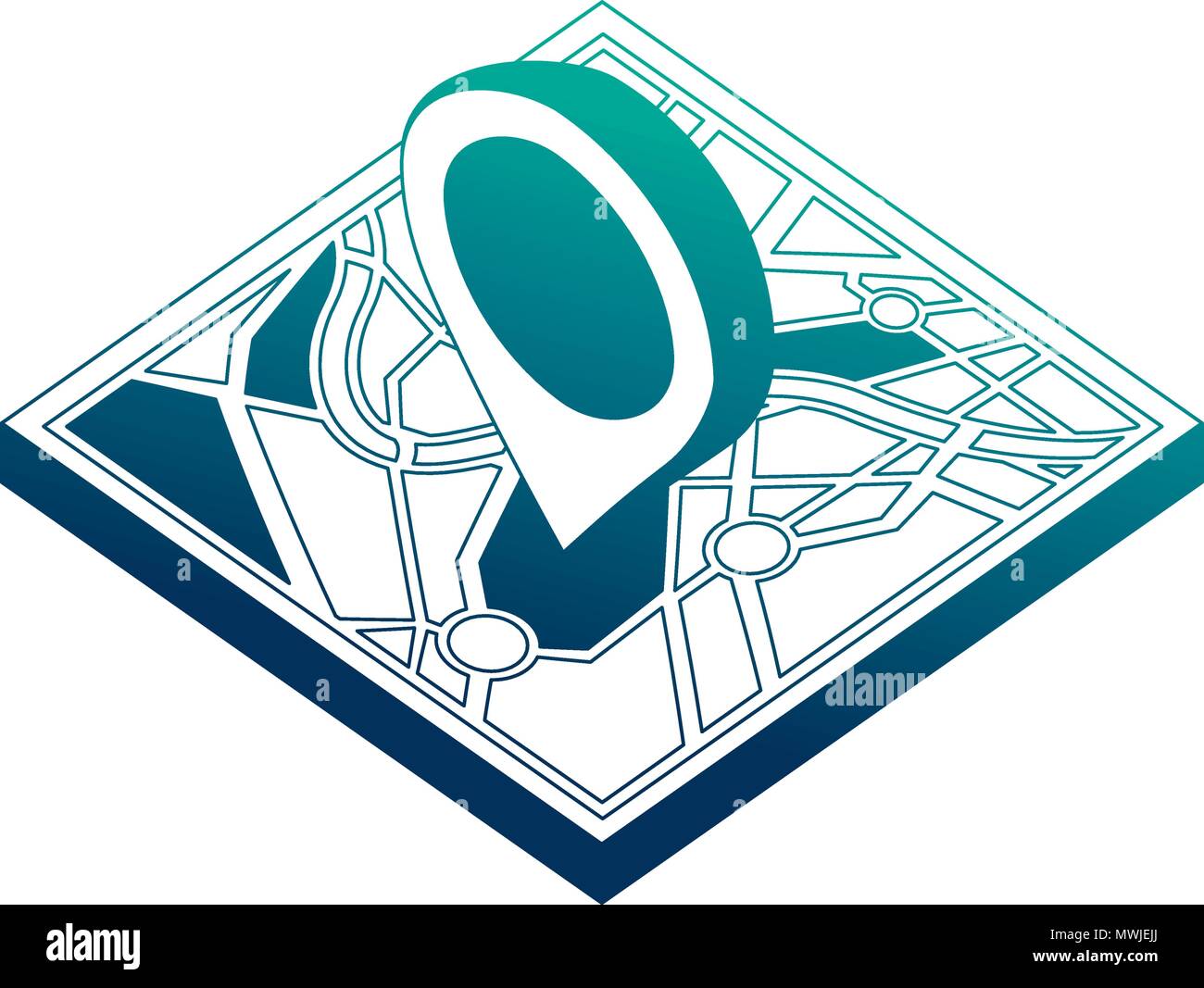map guide with pin location isometric icon vector illustration design ...