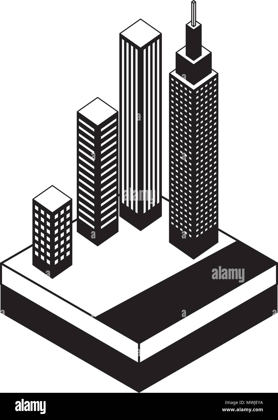 buildings cityscape isometric icon vector illustration design Stock ...