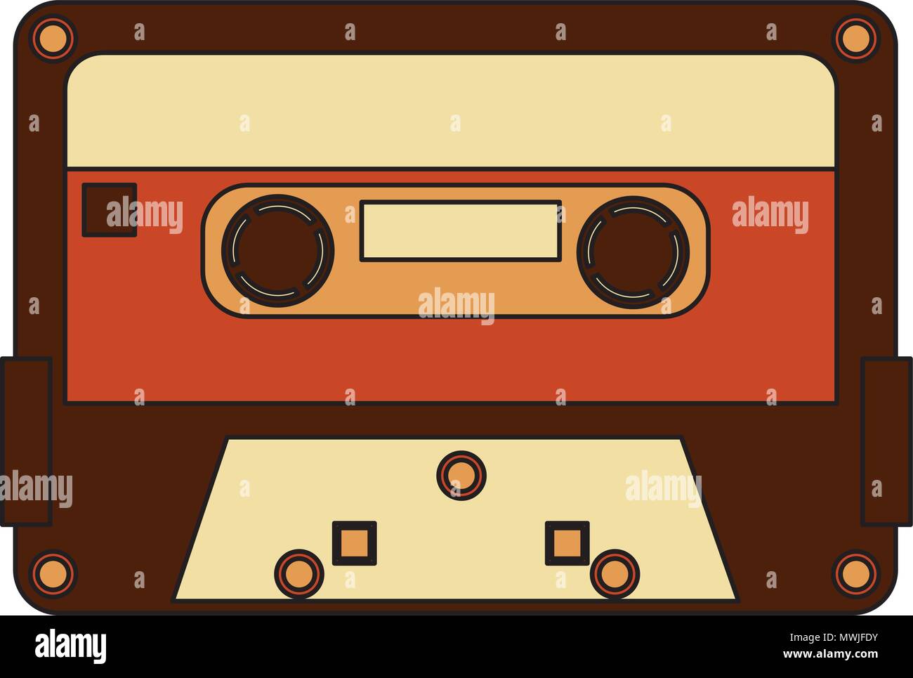 Retro Vintage Cassette Tape Record Music Vector Illustration Stock Vector Image Art Alamy