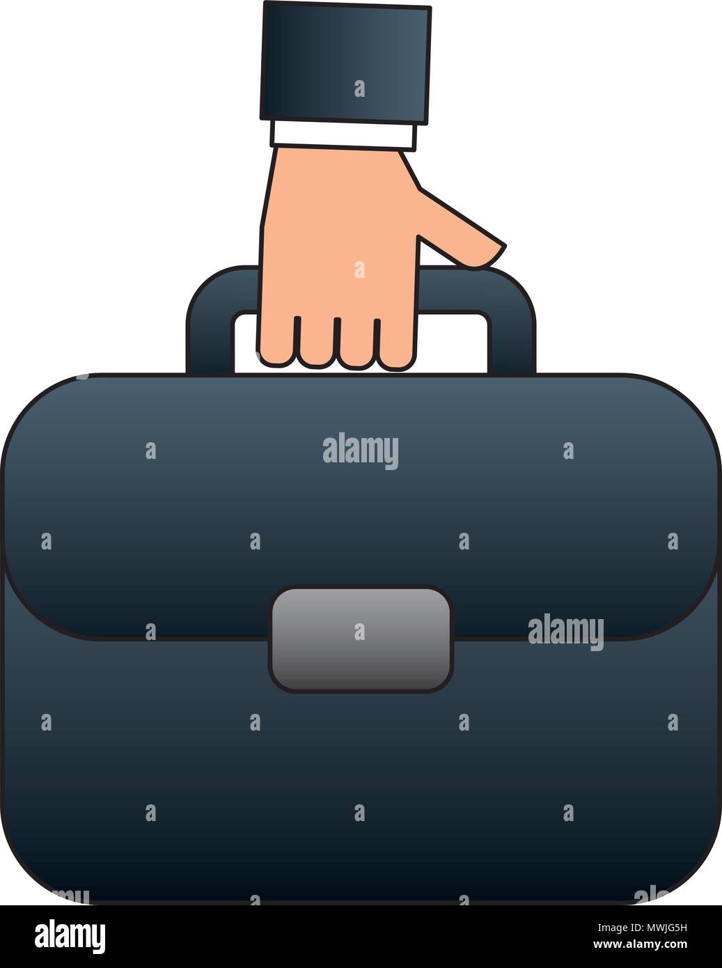 hand holding business briefcase accessory vector illustration Stock ...