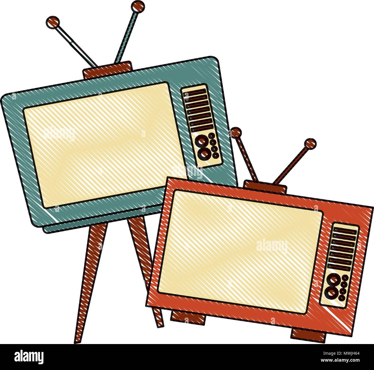 tvs old retro style vector illustration design Stock Vector Image & Art ...