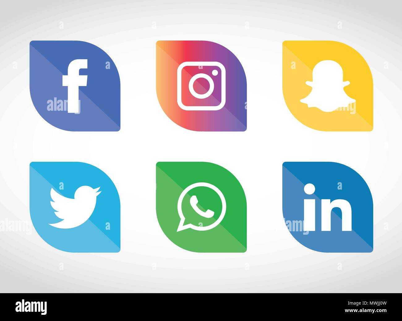 Social media icons set. Logo Vector Illustrator. facebook, instagram