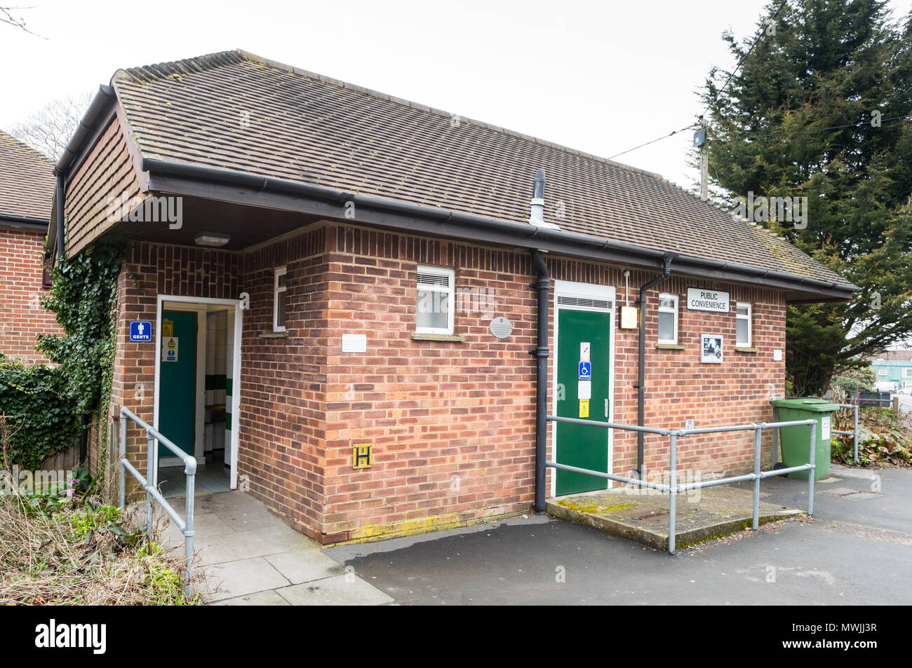 Public toilet in Alresford Hampshire where secret information was collect by Harry Houghton in 1961 as part of the Portland Spy Ring Stock Photo