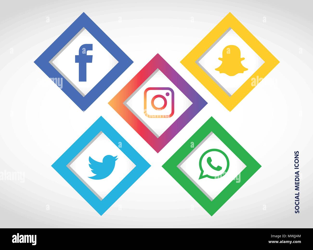 Social media icons set. Logo Vector Illustrator. facebook, instagram