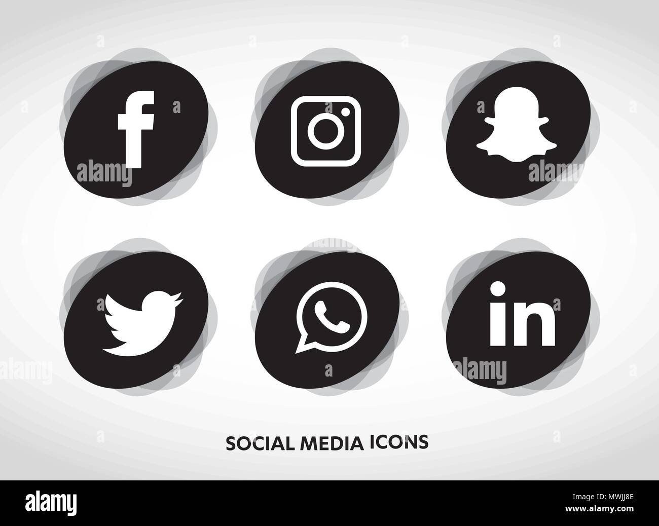 Social Media Icons Set Logo Vector Illustrator Facebook Instagram Whatsapp Stock Vector Image Art Alamy