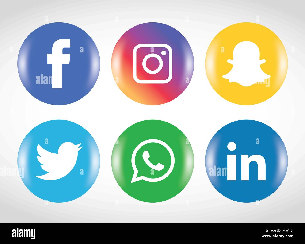 Social media icons set. Logo Vector Illustrator. facebook, instagram ...