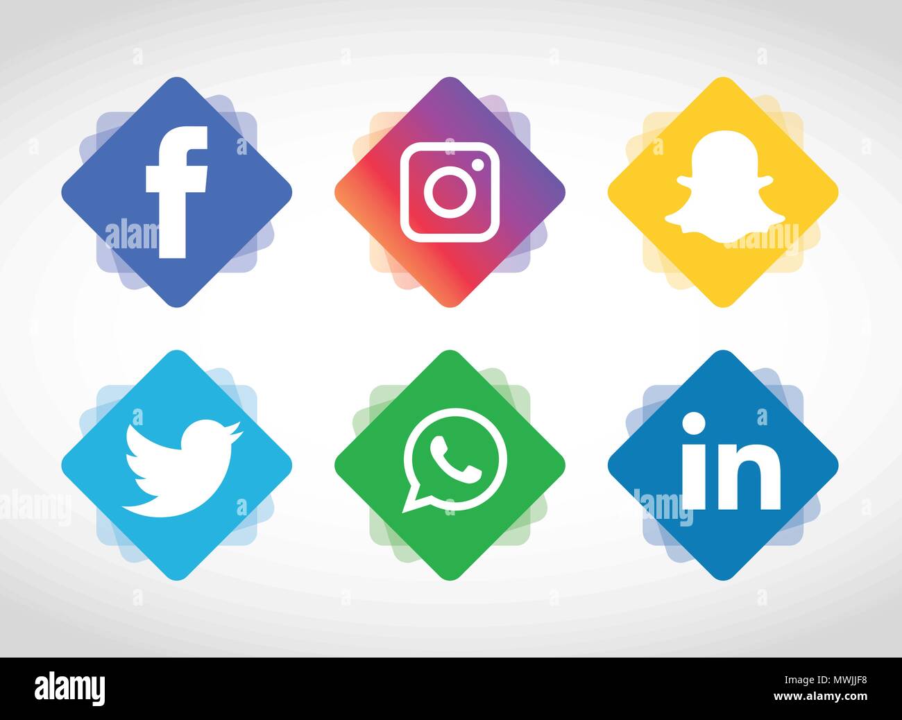 Social media icons set. Logo Vector Illustrator. facebook, instagram