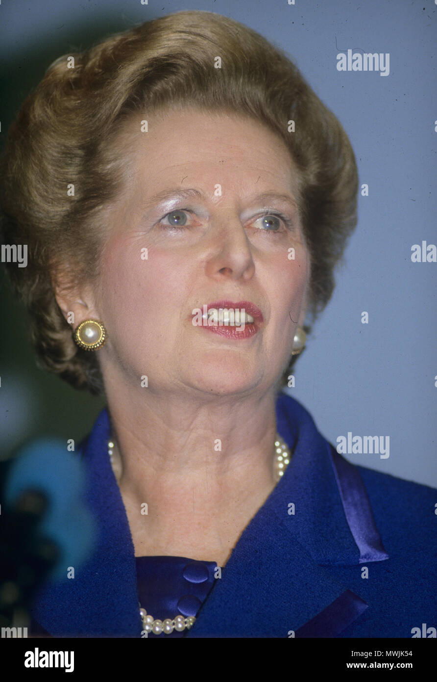 MARGARET THATCHER (1925-2013) Conservative Party leader in 1990 Stock Photo