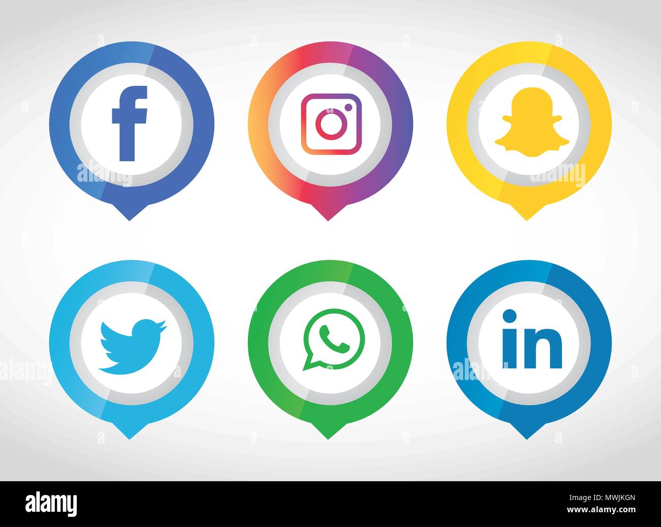 Social media icons set. Logo Vector Illustrator. facebook, instagram