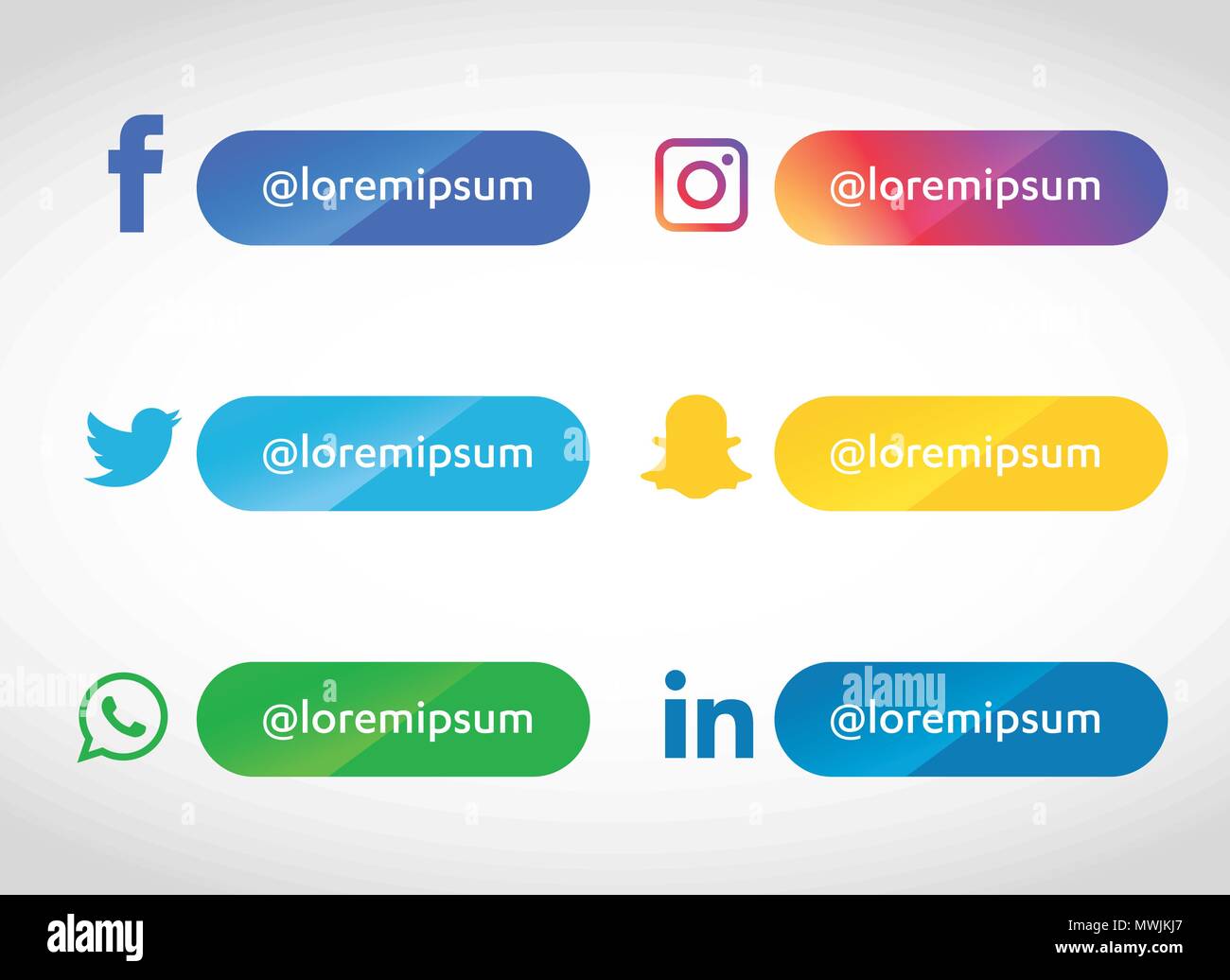 Social Media Icons Set Logo Vector Illustrator Facebook Instagram Whatsapp Stock Vector Image Art Alamy