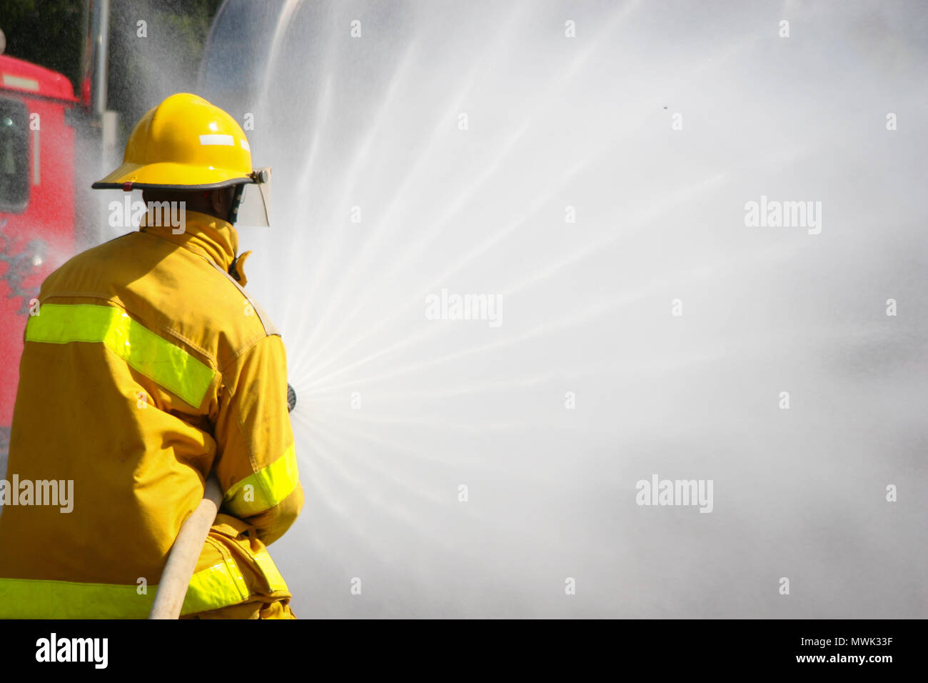 Brave firefighter during training exercise hi-res stock photography and ...