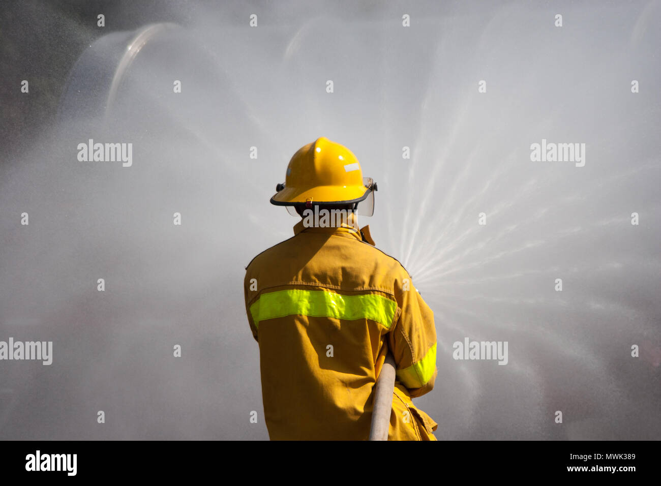 Brave firefighter during training exercise hi-res stock photography and ...