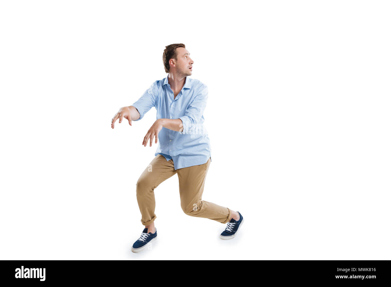 Person sneaking away hi-res stock photography and images - Alamy